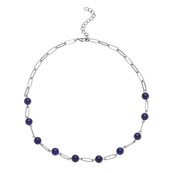 Lapislazuli-Halskette, 45 cm, Messing ca. 45,00 ct image number 0