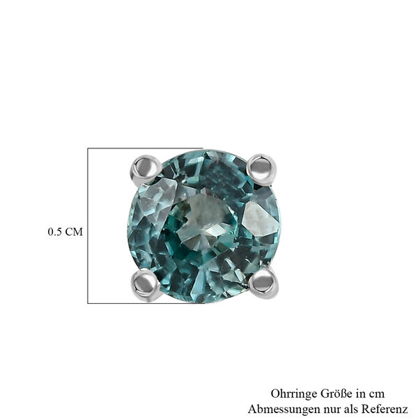Kambodschanische, blaue Zirkon-Ohrstecker, 925 Silber platiniert ca. 1.53 ct image number 5