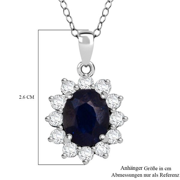 D'Joy Masoala Saphir und Zirkon Anh&auml;nger mit 50cm Kette - 6,52 ct. image number 5