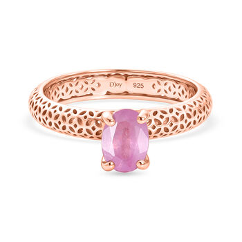 D'Joy Ilakaka Rosa Saphir (Fissure gef&uuml;llt) Ring 925 Silber 750 Ros&eacute;vergoldet (Gr&ouml;&szlig;e 17.00) ca. 1,21 ct