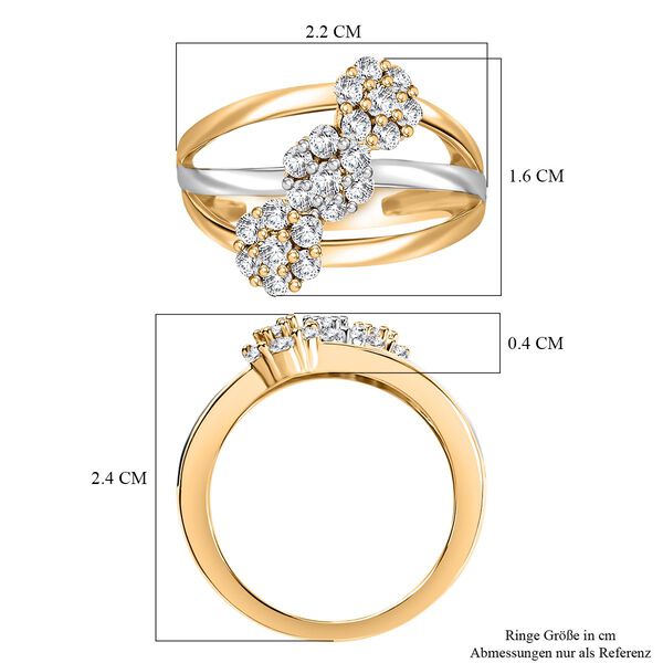 Moissanit Bicolor Ring, ca. 0,63 ct. image number 7