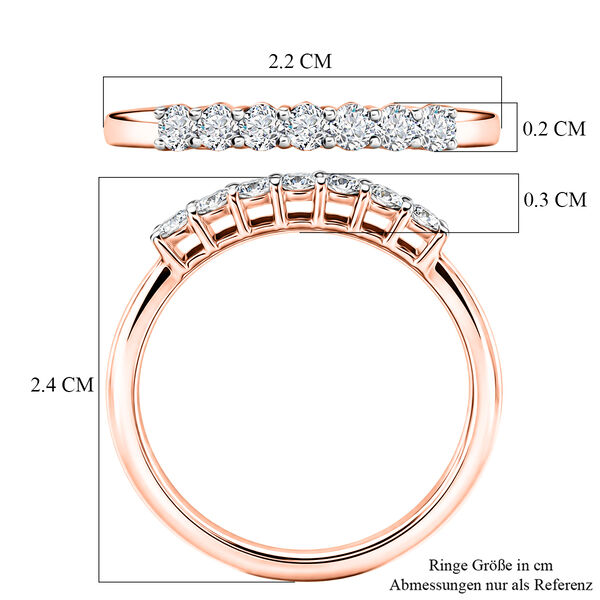 D'Joy SI-GH Labor Diamant Ring, 925 Silber 750 Ros&eacute;gold Vermeil - 0,25 ct. image number 6