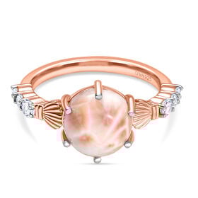 D’joy AA, Weißer Zirkon Ring 925 Silber Überlagerung aus Roségold und Platin (Größe 16.00) ca. 2,96 ct