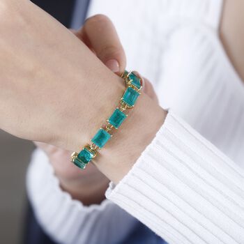 Smaragd Triplett Quarz Armband, 19 cm - 37,78 ct.