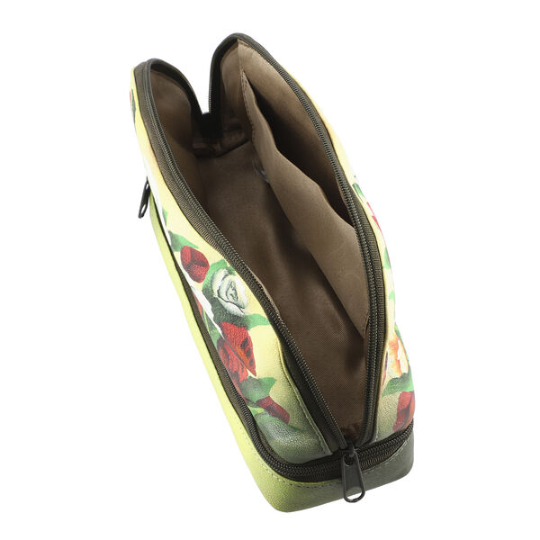 SUKRITI - 100% Leder: handbemalter Beauty Organizer, Grün image number 6