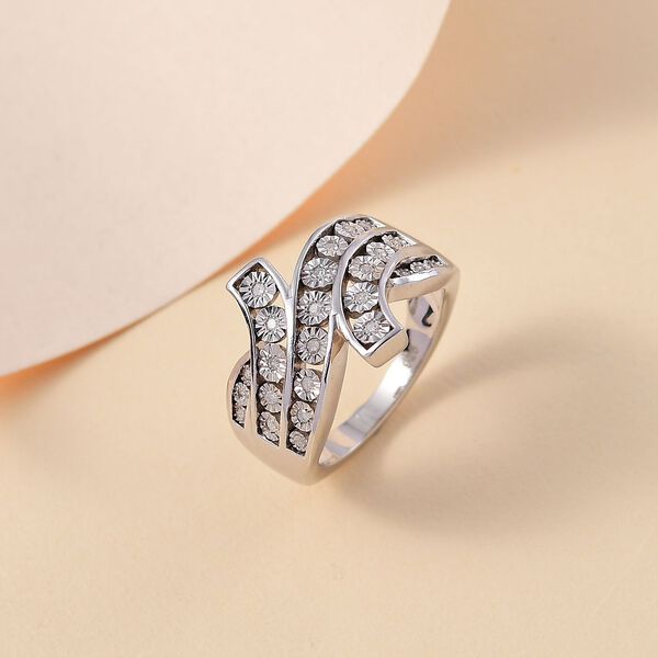 Weißer Diamant-Ring, 925 Silber rhodiniert - 0,14 ct. image number 2