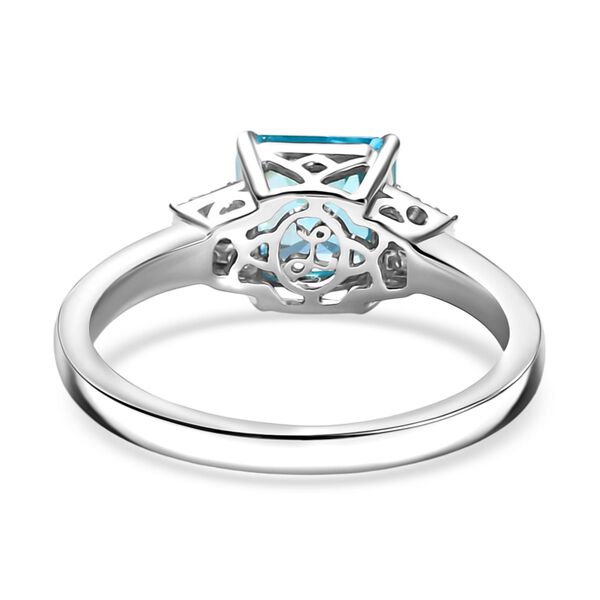 AAA Blauer Zirkon, Wei&szlig;er Diamant Ring 375 Gold (Gr&ouml;&szlig;e 19.00) ca. 2,62 ct image number 6