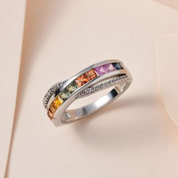 Mehrfarbiger Saphir und Zirkon-Ring - 1,47 ct.