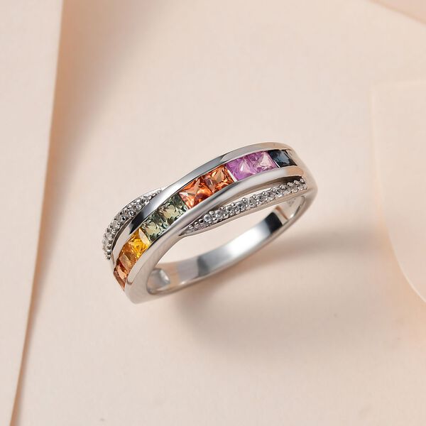 Mehrfarbiger Saphir und Zirkon-Ring - 1,47 ct. image number 2