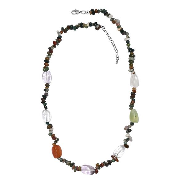 Multi Edelstein und indische Achat Halskette, 60+5cm - 300 ct. image number 4