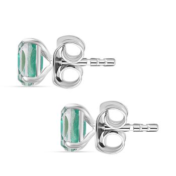 Smaragd Triplett Quarz Ohrringe, ca. 1,08 ct.