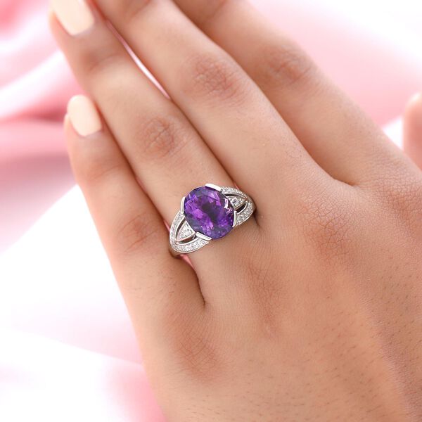 AAA Marokkanischer Amethyst und Zirkon-Ring - 4,99 ct. image number 3