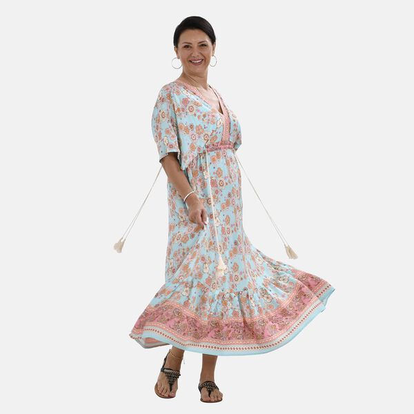 Boho-Chic Maxikleid mit Quasten, Einheitsgröße, pink image number 8