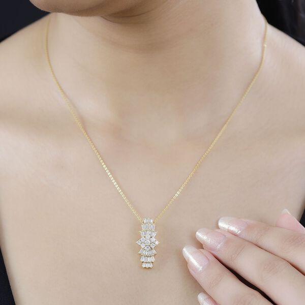 Moissanit Ballerina Anhänger, 925 Silber mit 750 Gelbgold Vermeil - 1,11 ct. image number 9