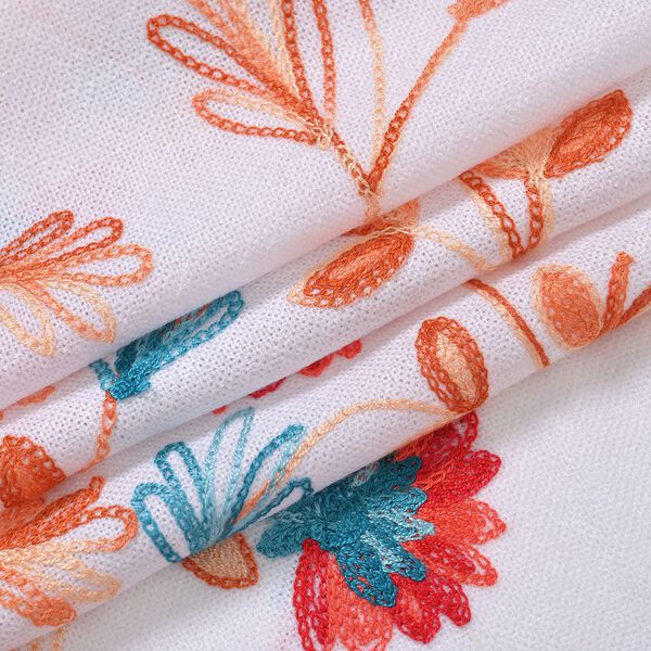 Bestickter Schal mit Fransen, Weiß image number 5