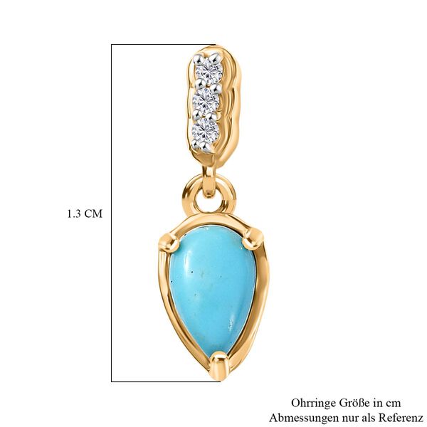 D'Joy AA Sleeping Beauty Türkis und Zirkon Ohrringe - 0,45 ct. image number 6