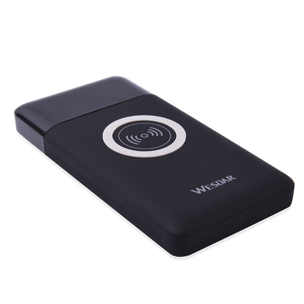 WESDAR kabellose Powerbank mit Bildschirmanzeige, 10000mAh, Schwarz