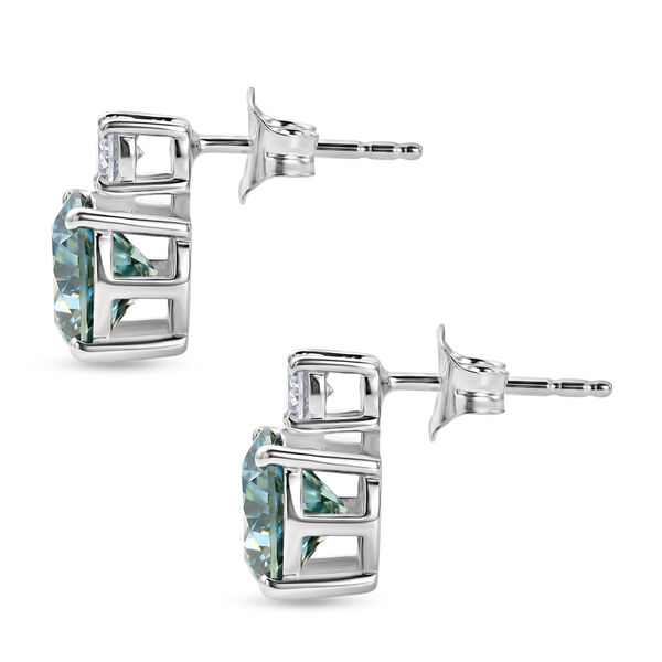D'Joy Blauer Moissanit, Moissanit Ohrringe 925 Silber Rhodiniert ca. 3,86 ct. image number 3