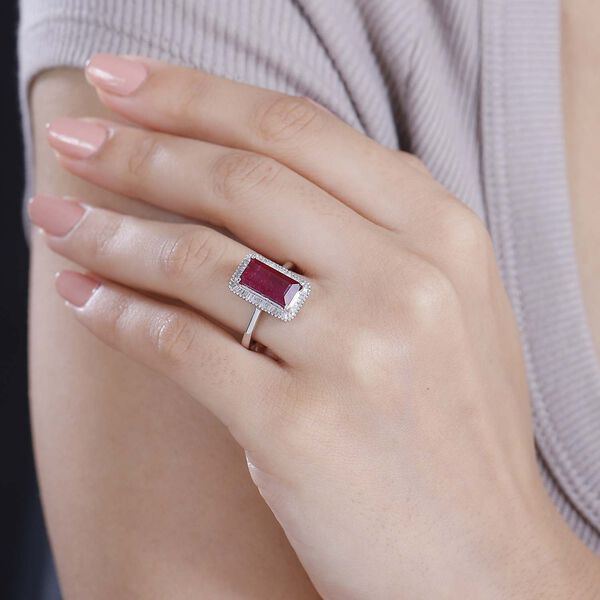 Afrikanischer Rubin und Diamant-Ring - 4,67 ct. image number 10