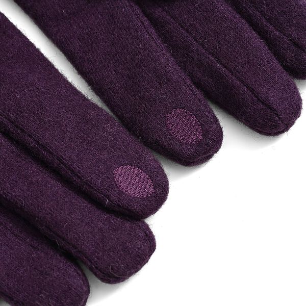Kaschmir-Handschuhe mit Touchscreen-Funktion, Karomuster, Onesize, Violett image number 5