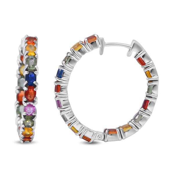 Mehrfarbige Saphir-Inside-Out-Creolen- 7,55 ct.