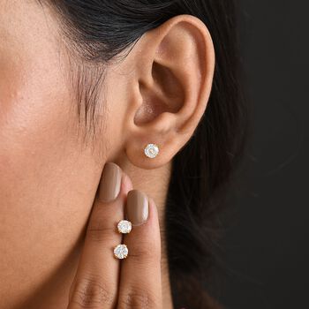 3er Set- D'Joy Moissanit Ohrringe, 925 Silber platiniert ca. 2.58 ct