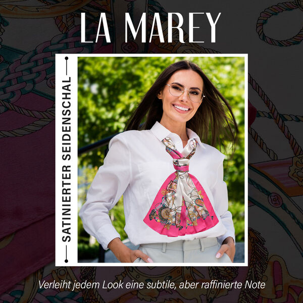 LA MAREY – Satinschal aus Maulbeerseide, Rosa mit weiß image number 2