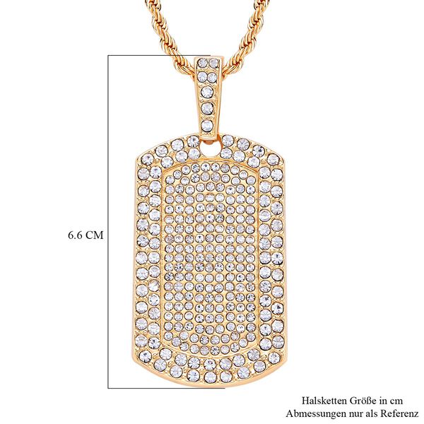 Wei&szlig;er Kristall-Anh&auml;nger mit Kette in Goldton - 8 ct. image number 6