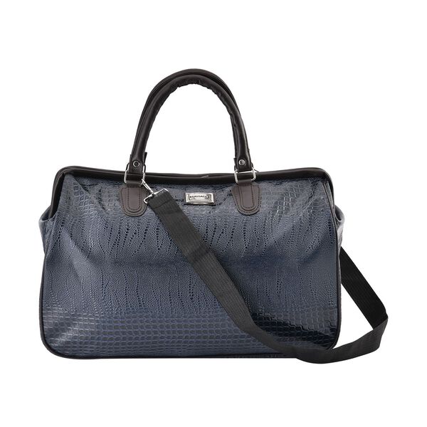 Weekender Reisetasche, 45x33x22cm, Echsenmuster, Marine