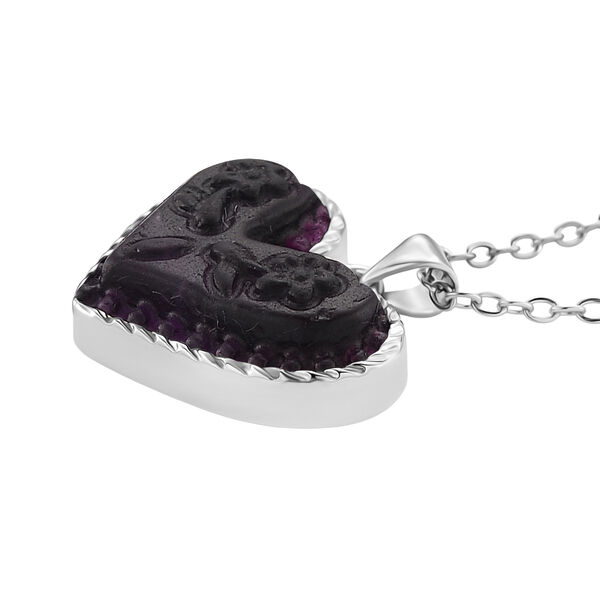 Lila Fluorit Schmuckset ca. 50 cm 316L Edelstahl ca. 20.00 ct image number 3