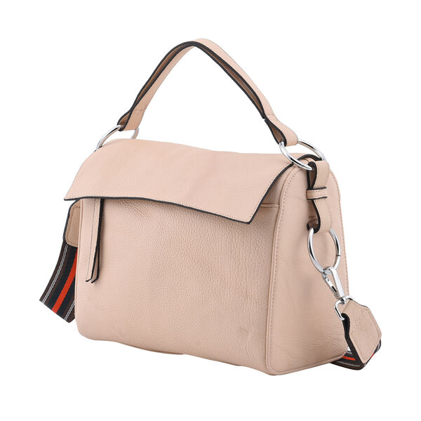 Crossbody Tascheaus echtem Leder, Gr&ouml;&szlig;e 24x9x18 cm, Beige image number 7