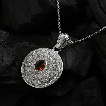 D'Joy Royal Bali- AA Hessonit Granat Anh&auml;nger mit 50cm Kette - 1,50 ct.