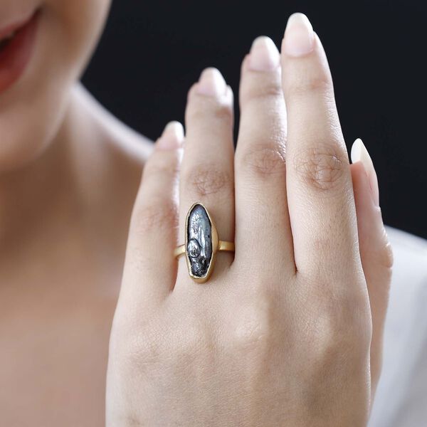 S&uuml;&szlig;wasser Pfau Perle Ring, 925 Silber Gelbgold Vermeil, (Gr&ouml;&szlig;e 16.00) image number 3