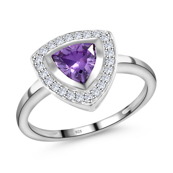 LUSTRO STELLA - Amethyst Zirkonia und weißer Zirkonia-Ring, 925 Silber  ca. 1,49 ct image number 4