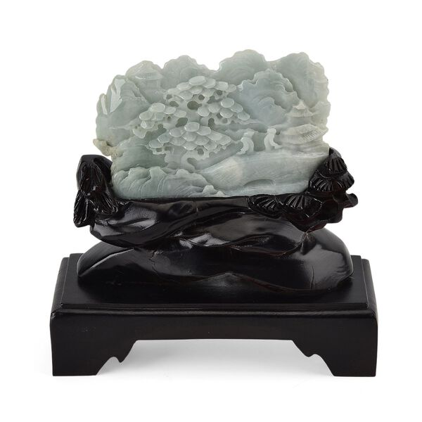 Jadeit (Typ A) Kiefer aus Burma, naturbelassene Schnitzarbeit, ca. 12-18 cm image number 0