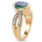 Pfau Triplett Quarz und Zirkon-Ring, 925 Silber Gelbgold Vermeil  ca. 2,99 ct image number 4
