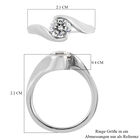 LUSTRO STELLA - feinster Zirkonia Bypass-Ring, 925 Silber platiniert image number 6