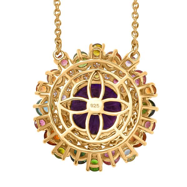 AA Afrikanische Amethyst, Multi-Turmalin und Moissanit Halskette, 45cm - 10,73 ct. image number 5