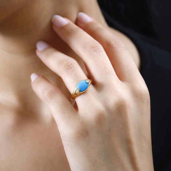 AA Sleeping Beauty T&uuml;rkis und Zirkon Ring - 1,66 ct. image number 3