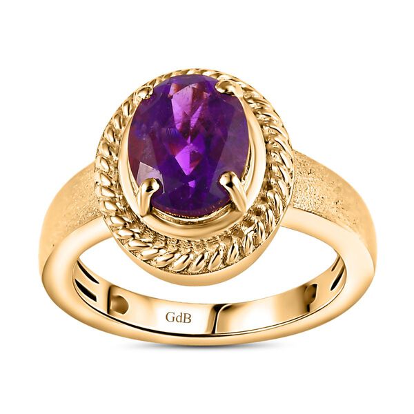 Afrikanischer Amethyst Ring Messing  (Größe 20.00) ca. 1,65 ct image number 4
