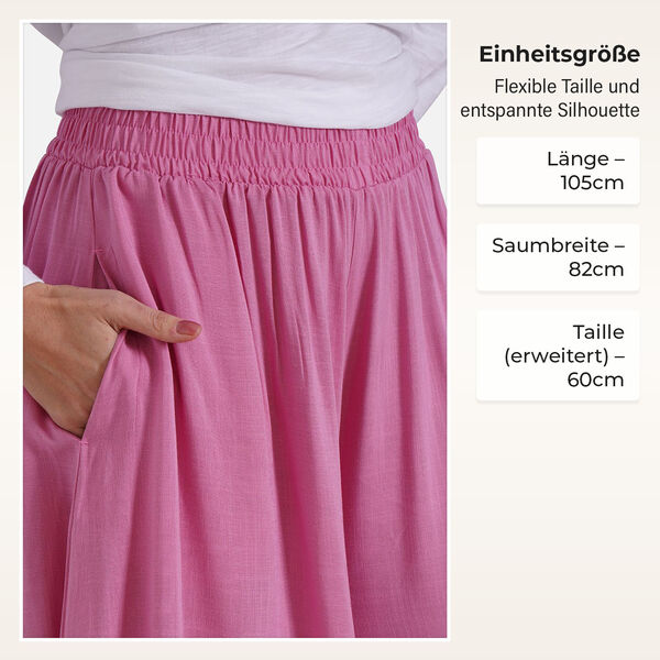 Gesmokte Taillen-Culottes, locker, bequem, elastischer Bund, Einheitsgr&ouml;&szlig;e, Rosa image number 4