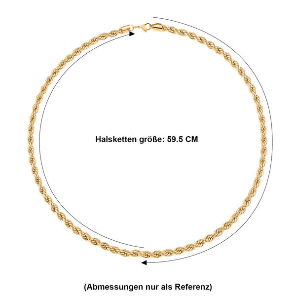 Kordel Halskette in Goldton, 59,5cm image number 5