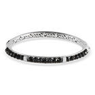 Schwarzer Spinell-Armreif, 20 cm, Messing platiniert ca. 28,10 ct