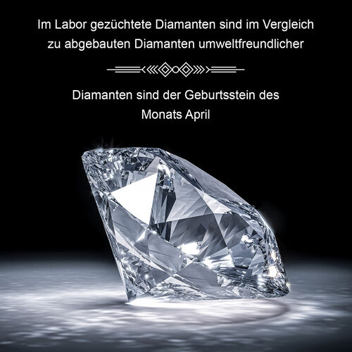 LUXURIANT DIAMOND- Labor VS Diamant-Anhänger mit 50cm Kette, 925 Silber platiniert- 0,25 ct. image number 3
