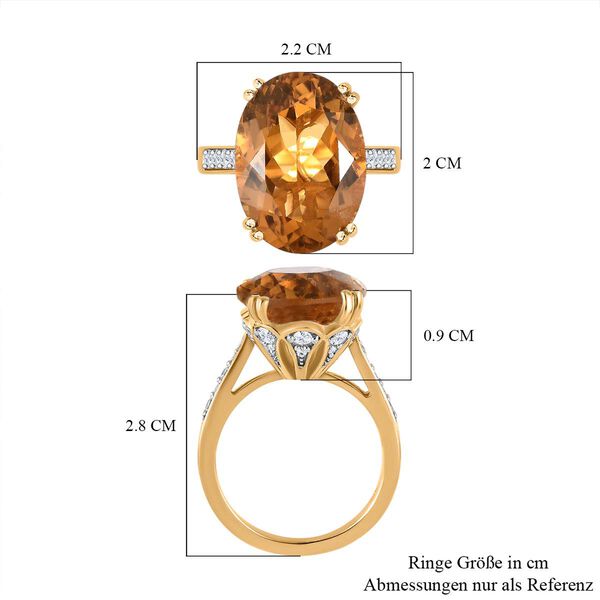 Citrin und Zirkon Cocktail Ring- 13,73 ct. image number 7