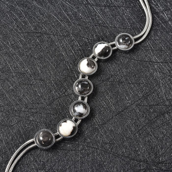 Dendritisches Achat-Armband, ca. 19 cm, 316L Edelstahl ca. 16.45 ct