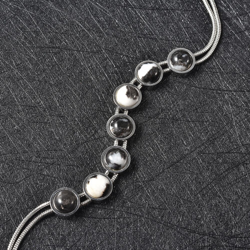 Dendritisches Achat-Armband, ca. 19 cm, Edelstahl ca. 16,45 ct image number 1