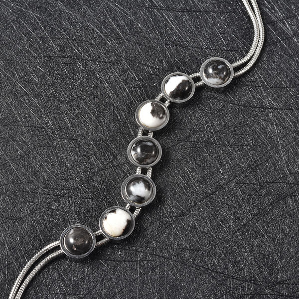 Dendritisches Achat-Armband, ca. 19 cm, Edelstahl ca. 16,45 ct image number 1