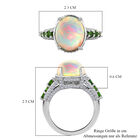 Natürlicher Äthiopischer Opal und Natürlicher Chromdiopsid Ring 925 Silber platiniert  ca. 4,64 ct image number 6