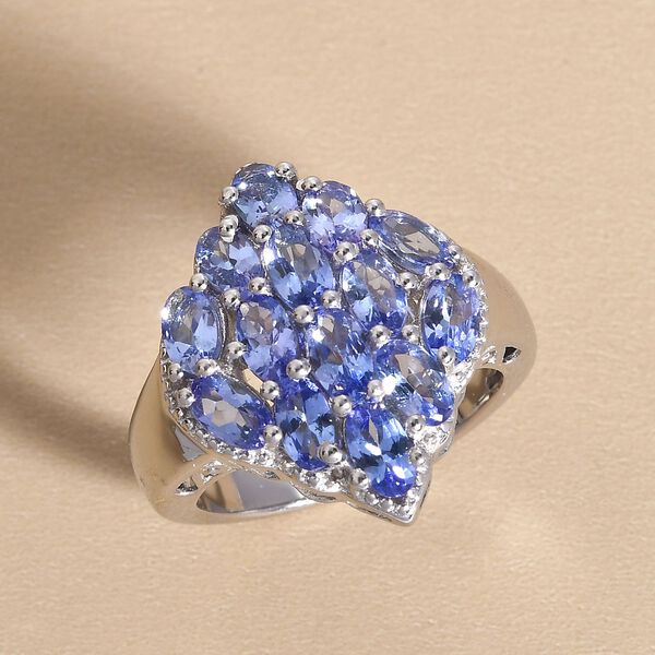 Tansanit-Ring, 925 Silber platiniert  ca. 2,76 ct image number 2